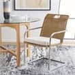 Safavieh Malou Steel and Wood Dining Chair in Cream / Natural
