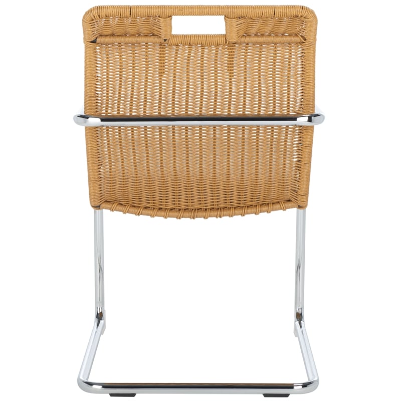 Safavieh Malou Steel and Wood Dining Chair in Cream / Natural