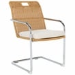 Safavieh Malou Steel and Wood Dining Chair in Cream / Natural