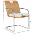 Safavieh Malou Steel and Wood Dining Chair in Cream / Natural