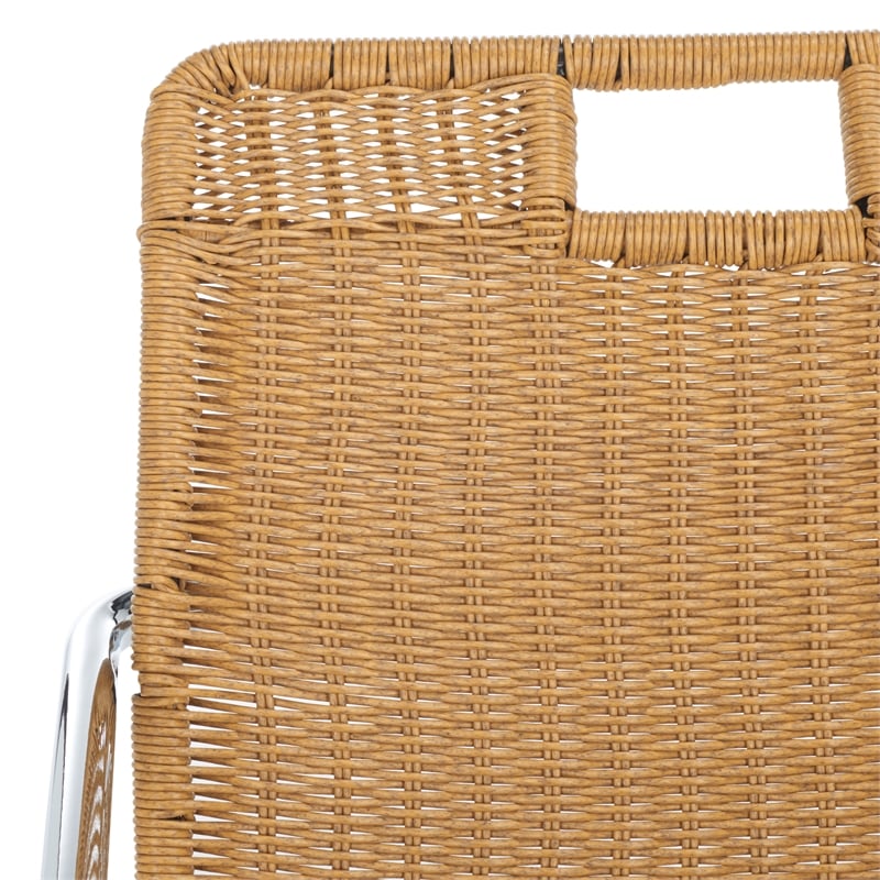 Safavieh Malou Steel and Wood Dining Chair in Cream / Natural