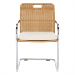 Safavieh Malou Steel and Wood Dining Chair in Cream / Natural