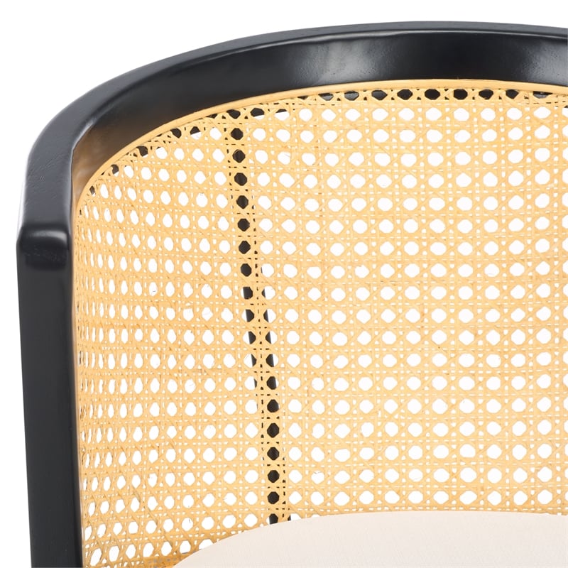 Safavieh Edan Wood and Iron Dining Chair in Black / White