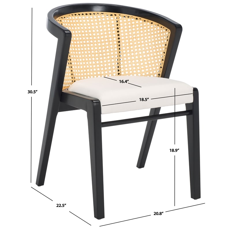 Safavieh Edan Wood and Iron Dining Chair in Black / White