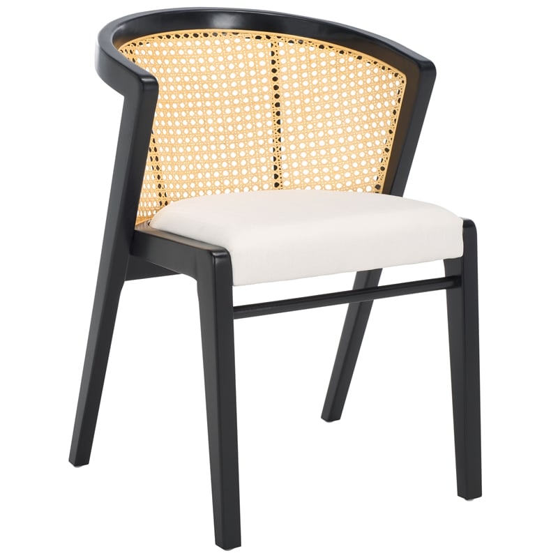 Safavieh Edan Wood and Iron Dining Chair in Black / White