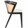 Safavieh Edan Wood and Iron Dining Chair in Black / White