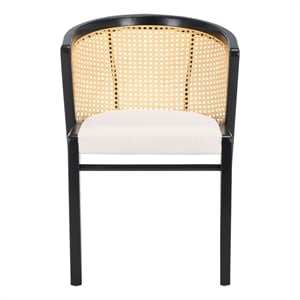 Safavieh Edan Wood and Iron Dining Chair in Black / White