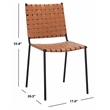 Safavieh Wesson Leather and Iron Woven Dining Chair in Amber / Black