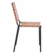 Safavieh Wesson Leather and Iron Woven Dining Chair in Amber / Black
