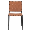 Safavieh Wesson Leather and Iron Woven Dining Chair in Amber / Black