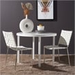 Safavieh Wesson Leather and Iron Woven Dining Chair in White / Silver