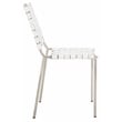Safavieh Wesson Leather and Iron Woven Dining Chair in White / Silver