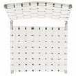 Safavieh Wesson Leather and Iron Woven Dining Chair in White / Silver