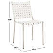 Safavieh Wesson Leather and Iron Woven Dining Chair in White / Silver