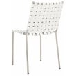 Safavieh Wesson Leather and Iron Woven Dining Chair in White / Silver