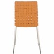 Safavieh Rayne Leather and Iron Woven Dining Chair in Amber / Silver