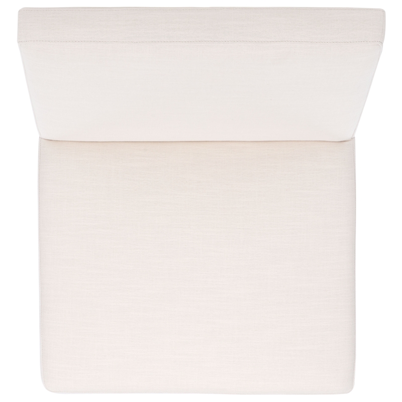 Safavieh Oliviadella Wood and Fabric Accent Chair in Cream / White