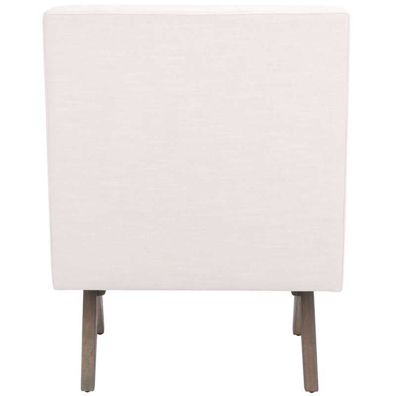 Safavieh Oliviadella Wood and Fabric Accent Chair in Cream / White