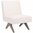 Safavieh Oliviadella Wood and Fabric Accent Chair in Cream / White