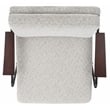 Safavieh Lohan Wood and Fabric Arm Chair in Light Gray / Gold