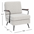 Safavieh Lohan Wood and Fabric Arm Chair in Light Gray / Gold