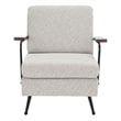 Safavieh Lohan Wood and Fabric Arm Chair in Light Gray / Gold
