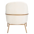 Safavieh Eleazer Velvet and Wood Accent Chair in Cream / Gold