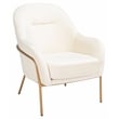 Safavieh Eleazer Velvet and Wood Accent Chair in Cream / Gold