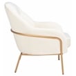 Safavieh Eleazer Velvet and Wood Accent Chair in Cream / Gold