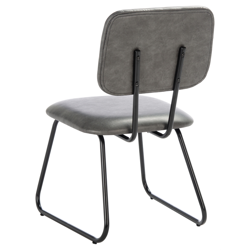 Safavieh Chavelle Metal and Wood Side Chair in Gray / Black