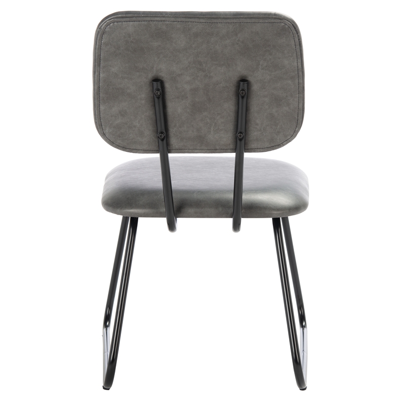 Safavieh Chavelle Metal and Wood Side Chair in Gray / Black