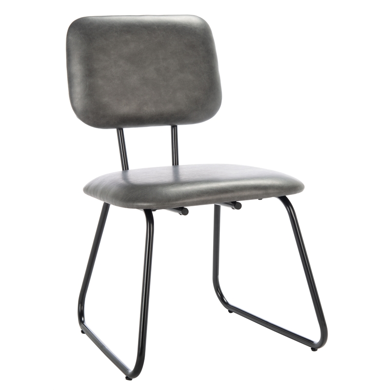 Safavieh Chavelle Metal and Wood Side Chair in Gray / Black