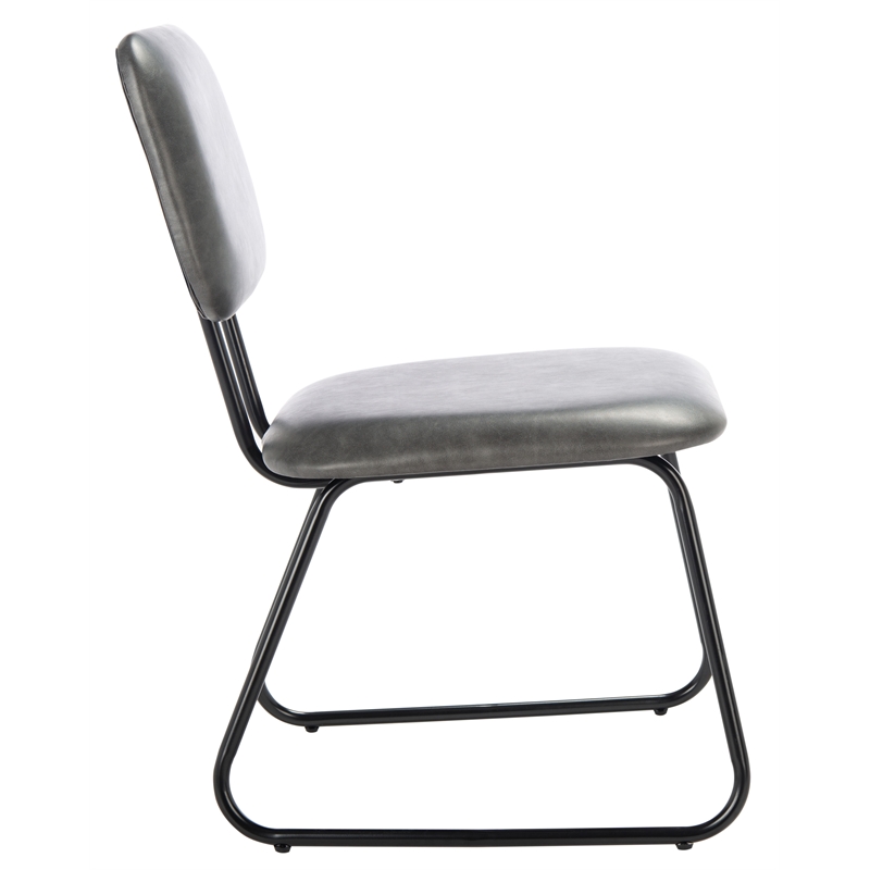 Safavieh Chavelle Metal and Wood Side Chair in Gray / Black