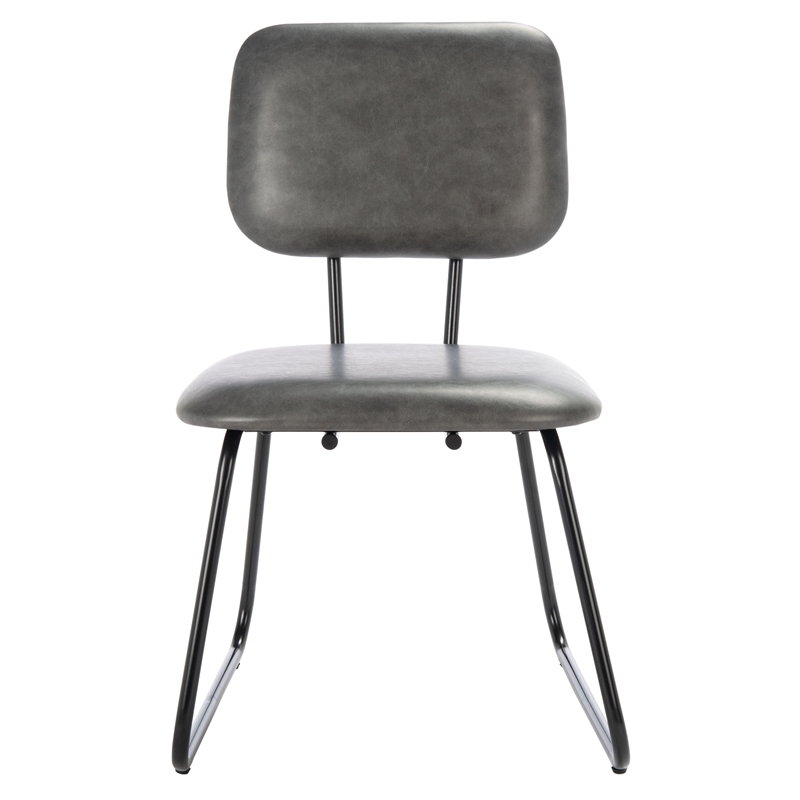 Safavieh Chavelle Metal and Wood Side Chair in Gray / Black