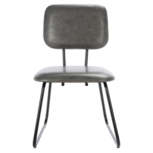 Safavieh Chavelle Metal and Wood Side Chair in Gray / Black