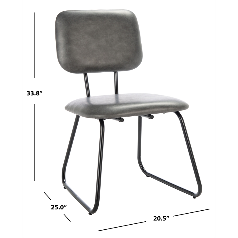 Safavieh Chavelle Metal and Wood Side Chair in Gray / Black