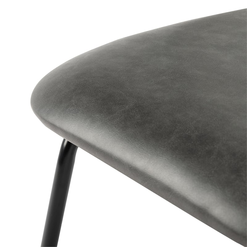 Safavieh Chavelle Metal and Wood Side Chair in Gray / Black