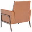 Safavieh Roald Metal and Wood Sofa Accent Chair in Light Brown / Coffee