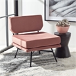Safavieh Kermit Wood and Velvet Accent Chair in Dusty Rose / Black