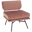 Safavieh Kermit Wood and Velvet Accent Chair in Dusty Rose / Black