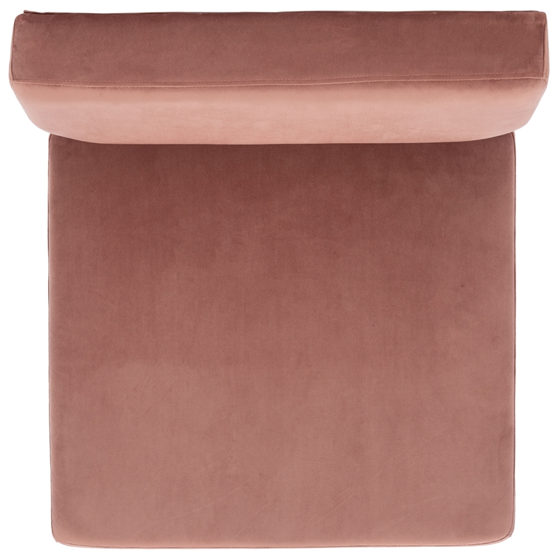 Safavieh Kermit Wood and Velvet Accent Chair in Dusty Rose / Black