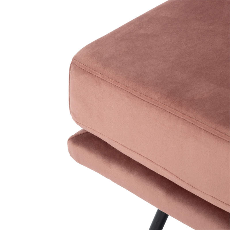 Safavieh Kermit Wood and Velvet Accent Chair in Dusty Rose / Black