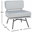 Safavieh Kermit Wood and Velvet Accent Chair in Gray / Black
