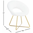 Safavieh Aliena Wood and Velvet Accent Chair in Ivory / Gold