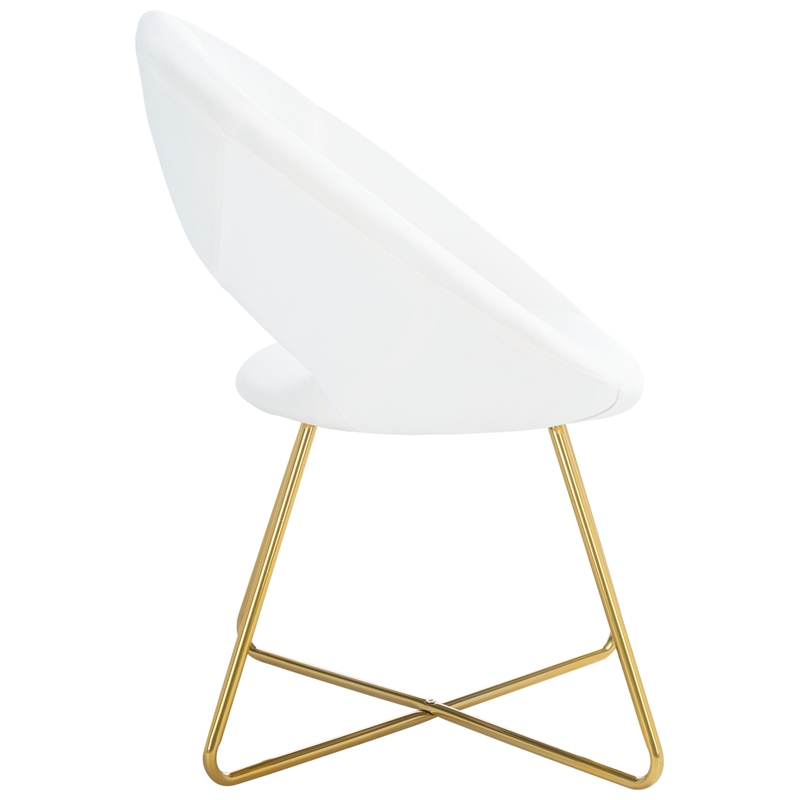 Safavieh Aliena Wood and Velvet Accent Chair in Ivory / Gold