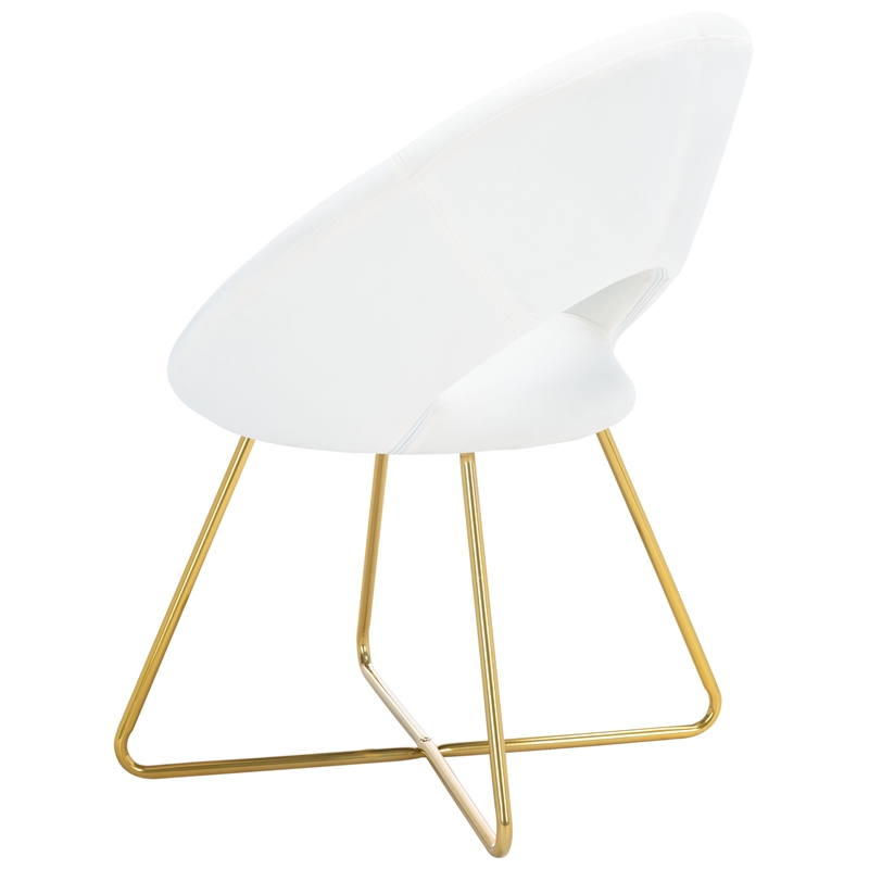 Safavieh Aliena Wood and Velvet Accent Chair in Ivory / Gold
