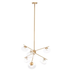 Safavieh Bartoli Steel and Iron 6Lt 25&quot Chandelier in Brass