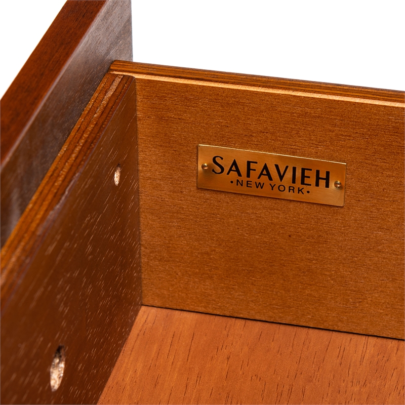 Safavieh Marquise Wood and Metal 3 Drawer Chest in Brown