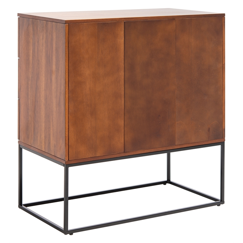 Safavieh Marquise Wood and Metal 3 Drawer Chest in Brown