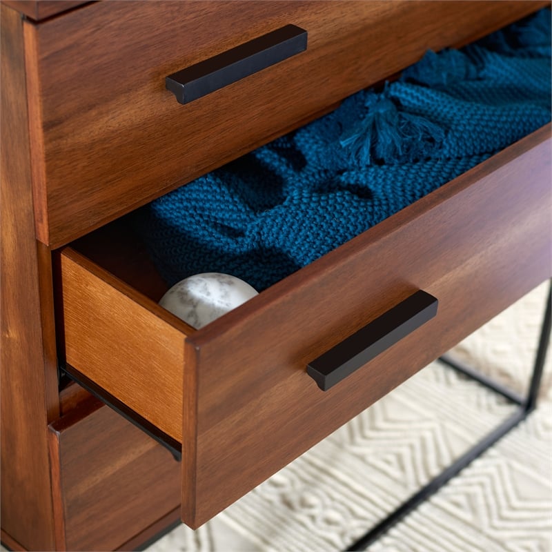 Safavieh Marquise Wood and Metal 3 Drawer Chest in Brown